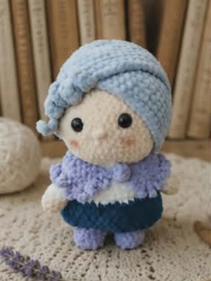 Amigurumi knitted grandmother doll new