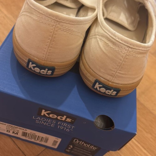 Keds sneakers size 39 used, beige with gold sole