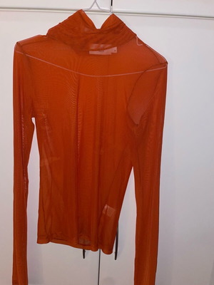 See-through orange turtleneck top new