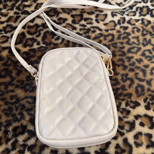 Women's Quilted Crossbody Bag in Soft Beige, New