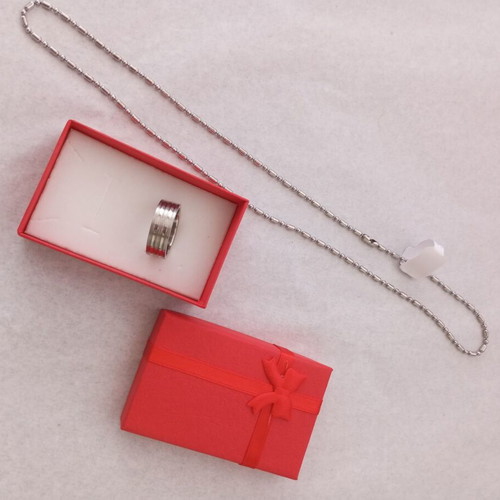 Stainless Steel Necklace and Unisex Ring Gift Set