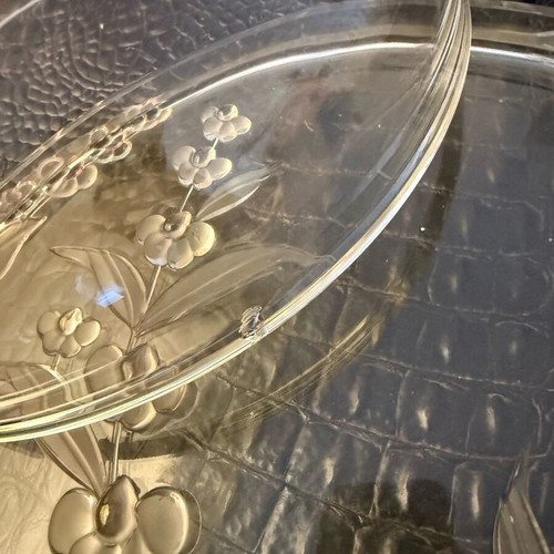 Vintage crystal serving dish used with lid