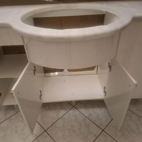 Bathroom cabinet with marble and Ideal Standard sink used, 160x186x61 cm