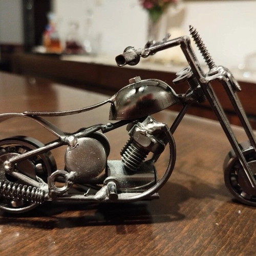 Metal chopper motorcycle miniature like new