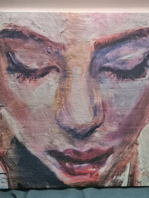 Canvas painting new, dimensions 0.90×0.63