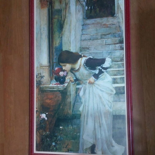 Afisorama 99×56 Print Frame like new with matte glass and wooden burgundy frame