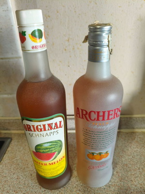 Liqueur set from 1990, new