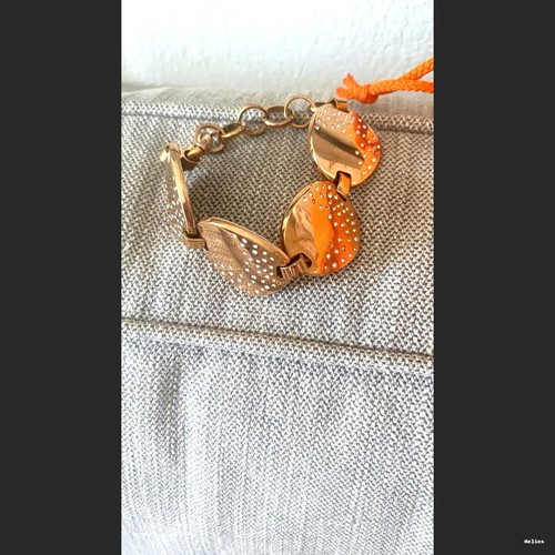 Folli Follie necklace and bracelet set pink gold with crystals like new