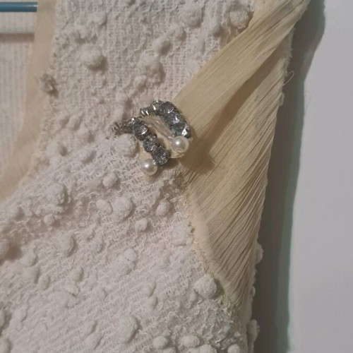 Zara wool blouse with rhinestones new, beige, size S/M