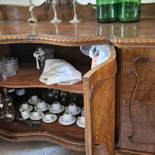 Walnut sideboard with lion legs used