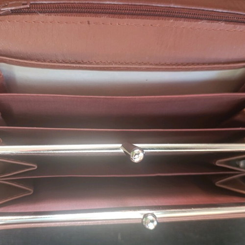 Leather women's wallet like new, brown, 18cm