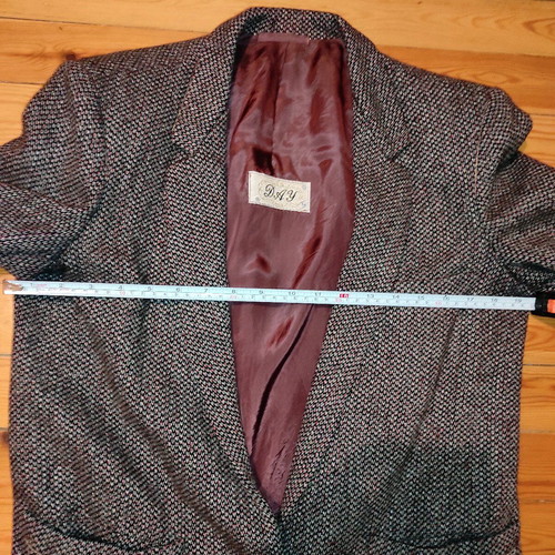 Vintage blazer used, grey with burgundy lining, size M