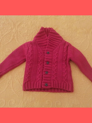 Wool cardigan ZY 12-18 months like new, red