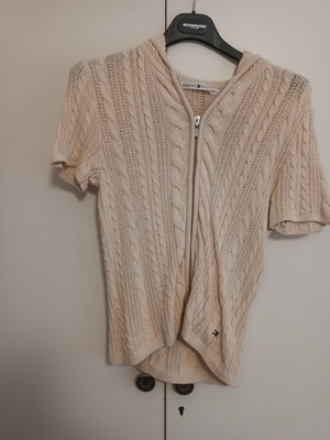 Tommy Hilfiger knitted women's cardigan with hood, like new, beige