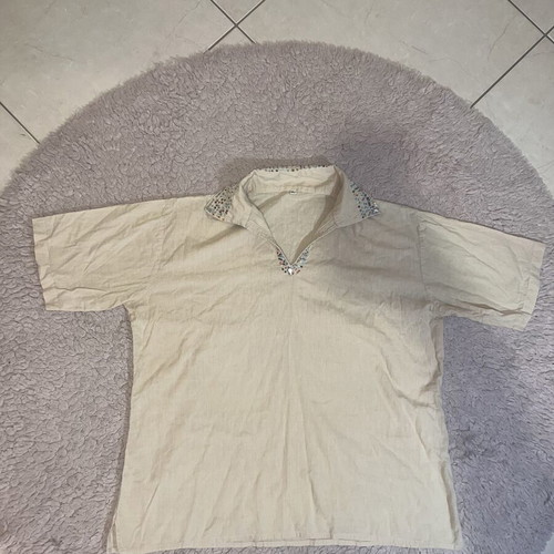 Beige women's blouse with strass like new, XL