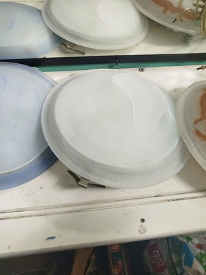 Mat opal ceiling lights, set of three, like new