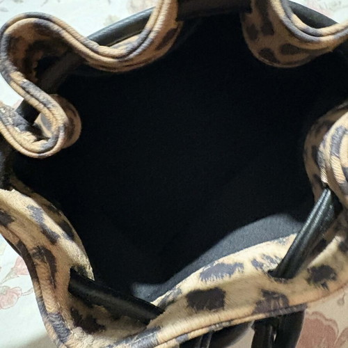 Callista leather bucket bag with leopard print new with certificate