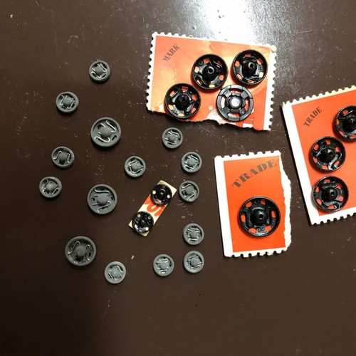 Metal snaps new, pack of 25 pieces, black and gray