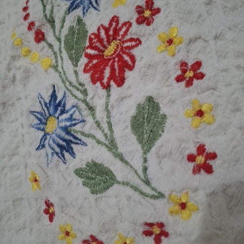 Small embroidered tablecloth used