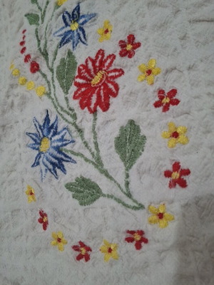 Small embroidered tablecloth used