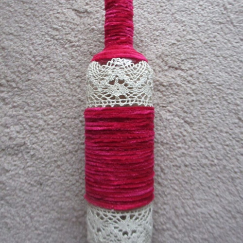 Handmade decorated bottles, pack of 6, new