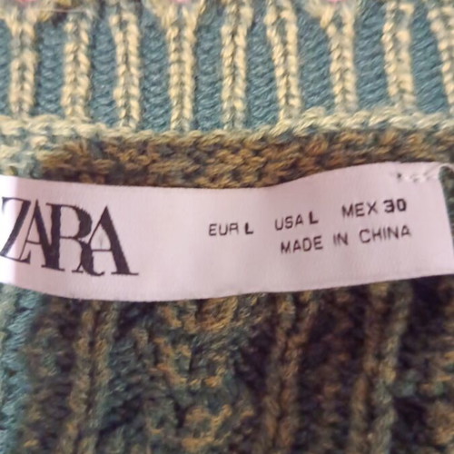Zara short cardigan like new, cotton, green, size L