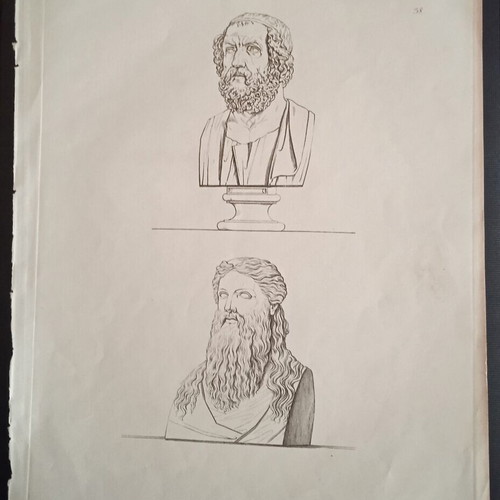 1820 woodcut used, bust of Homer and Dionysus