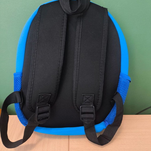Kindergarten backpack with shark design, soft fabric
