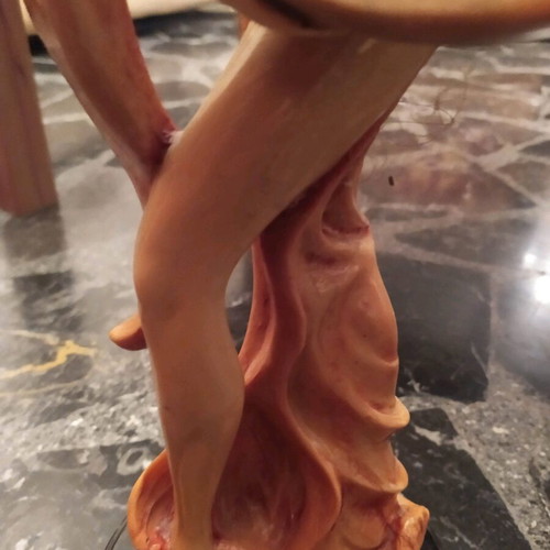 Decorative statue woman with lobster used, height 50 cm