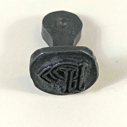 Heller London H&S Victorian wax seal stamp used, monogram