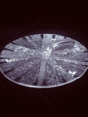 Lindshammar art Christer Sjögren lead crystal cheese plate like new