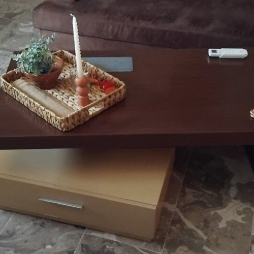 Corner sofa bed with storage and coffee table used