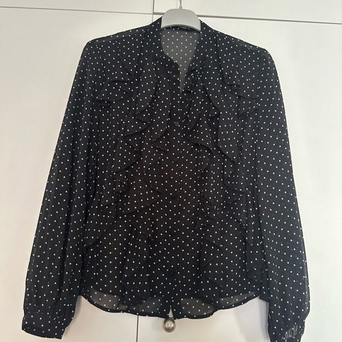 Zara polka dot shirt with ruffles like new
