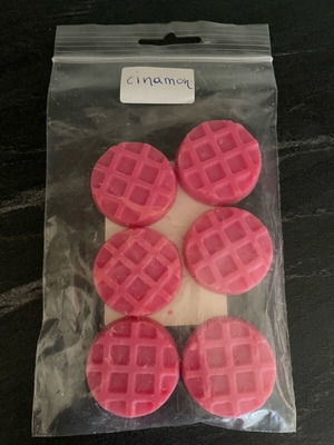 Handmade cinnamon wax wafers, pack of 6, soy vegetable wax