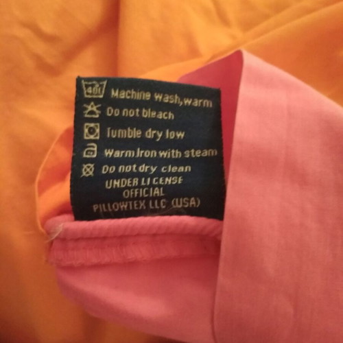 Canon double duvet cover like new, cotton, fuchsia and orange