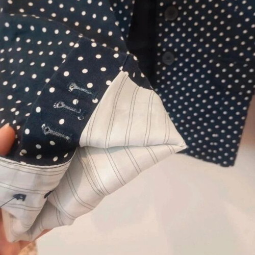 Polka dot jacket xsmall like new, blue cotton blend with stretch