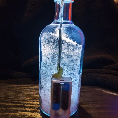 Handmade Absolut decorative bottle with light made to order