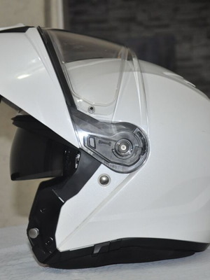 Μοτοσυκλετιστική κράνη HJC i90 Modular μεταχειρισμένη, λευκή γυαλιστερή, μέγεθος XL