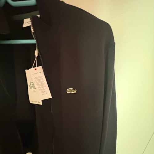 Lacoste fleece jacket new, size M, black