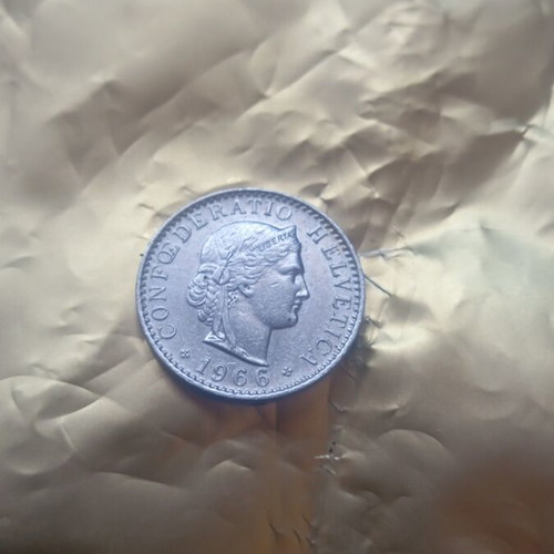 Switzerland 20 Rappen Coin 1966 like new