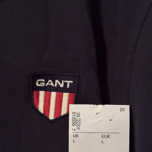 Gant Shield Logo Polo Shirt new, men's size L, navy blue