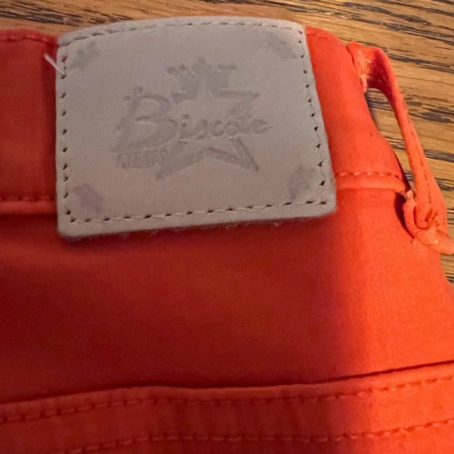Orange pants like new made of Italian fabric