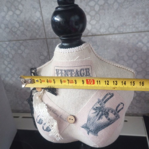 Vintage Jewelry Stand Bust 32cm New, Decorative Fabric