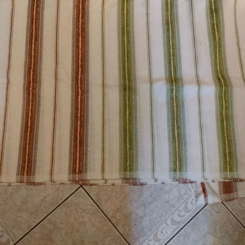 Traditional handwoven fabric loom new, terracotta and green