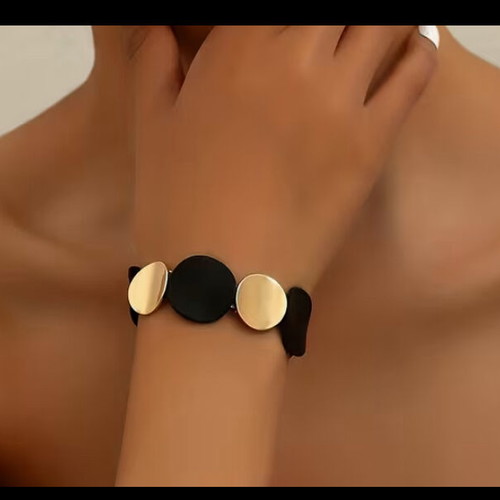 Handmade bracelet black gold with silicone new