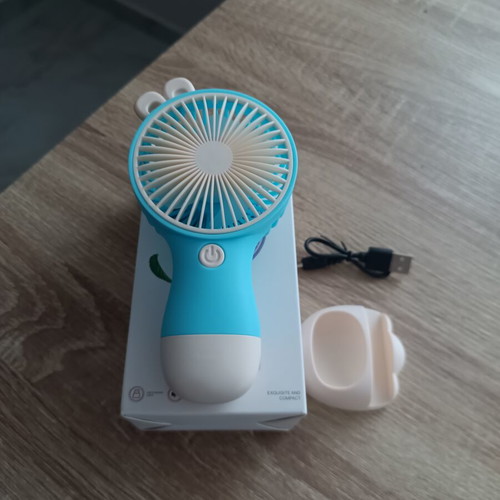 Portable rechargeable fan with USB cable, new