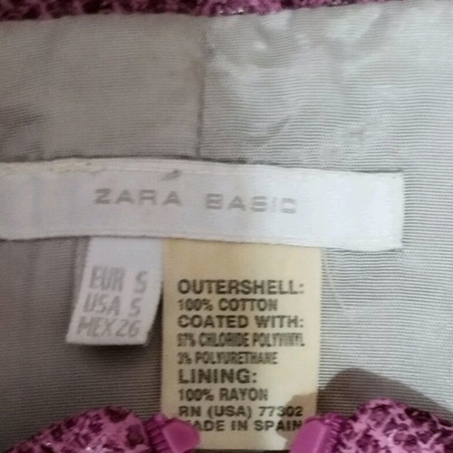 Zara lightweight snake print jacket pink-purple like new, size S