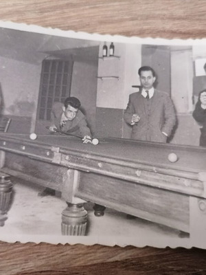 Billiards photo used, Alsos 1955
