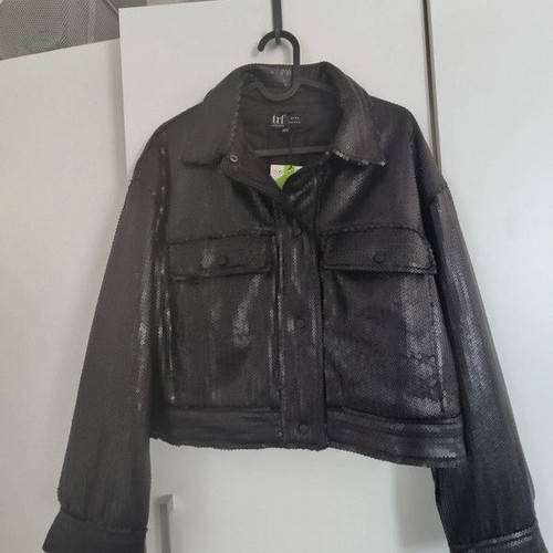 Zara sequin jacket new, black, XS