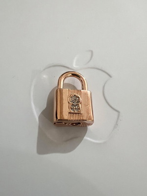 Κρεμαστό λουκέτο με κλειδί s925 καινούργιο, ροζ και χρυσό ασήμι